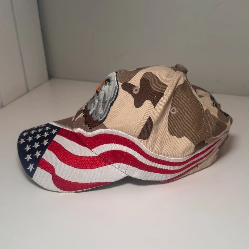 Vintage Eagle American Flag Adjustable Hat - Picture 2 of 5